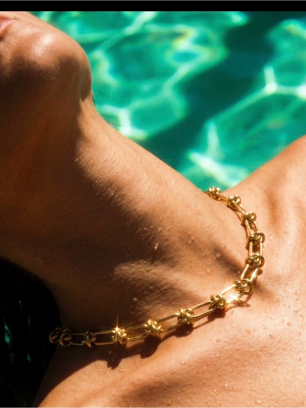Gold Knot Link Necklace – Waterproof Stainless Steel